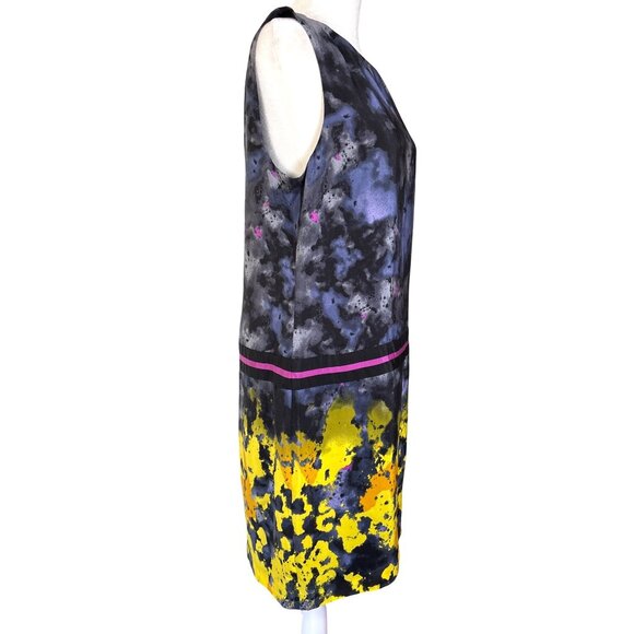 SUZI CHIN Dress Size 10 for Maggy Boutique Silk Sleeveless Abstract Print Sheath - Picture 5 of 10